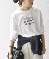 SHIPS any 【SHIPS any別注】monmimi:＜洗濯機可能＞ロゴ プリント ロンTEE 24FW シップス トップス カットソー・Tシャツ ホワイト グレー ピンク【送料無料】