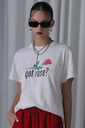 ROSE BUD GOT ROSE Tシャツ ローズバッド トップス カットソー・Tシャツ ホワイト ブラック【送料無料】