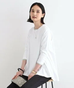 【SALE／60%OFF】INDIVI 【洗える/キレイめ/日本製】バックフレア ロングTシャツ インディヴィ トップス カットソー・Tシャツ ホワイト ブラック レッド グレー【送料無料】