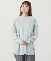 MACKINTOSH PHILOSOPHY GREY LABEL バンドカラーシャツ マッキントッシュ フィロソフィー トップス シャツ・ブラウス ブルー ホワイト ブラック【送料無料】