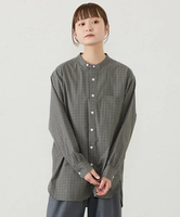 【SALE／30%OFF】MACKINTOSH PHILOSOPHY GREY LABEL バンドカラーパターンドシャツ マッキントッシュ フィロソフィー トップス シャツ・ブラウス グレー ブルー ブラウン【送料無料】