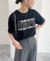 fredy emue シルケットdiaryロゴTシャツ フレディ アンド グロスター トップス カットソー・Tシャツ ブラック ホワイト カーキ【送料無料】