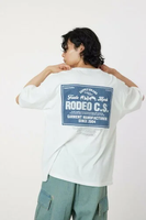 【SALE／12%OFF】RODEO CROWNS WIDE BOWL コーデュロイレーベルTシャツ ロデオクラウンズワイドボウル トップス カットソー・Tシャツ ホワイト ブラック パープル