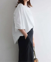 【SALE／30%OFF】La Totalite 【Munich/ミューニック】cotton interlock-taffeta Blouse ラ トータリテ トップス シャツ・ブラウス ホワイト ブラック【送料無料】