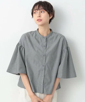 【SALE／60%OFF】Dessin 【洗える】フレアスリーブブラウス(XS~L) デッサン トップス シャツ・ブラウス グレー ブラウン ネイビー