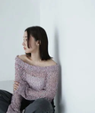 【SALE／30%OFF】NATURAL BEAUTY BASIC ミックスカラーテープヤーンニット 24AW ナチュラルビューティベーシック トップス ニット ピンク ベージュ【送料無料】