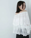 【SALE／30%OFF】NATURAL BEAUTY BASIC ヴィンテージライクレースブラウス 24AW ナチュラルビューティベーシック トップス シャツ・ブラウス ホワイト オレンジ【送料無料】