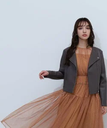 【SALE／10%OFF】NATURAL BEAUTY BASIC フェイクレザーライダーズブルゾン 24AW ナチュラルビューティベーシック ジャケット・アウター ブルゾン・ジャンパー ブラウン ブラック【送料無料】