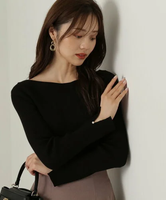 PROPORTION BODY DRESSING 変形リブニット プロポーションボディドレッシング トップス ニット ブラック レッド【送料無料】