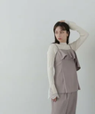 【SALE／50%OFF】NATURAL BEAUTY BASIC ラッフル SETUP キャミソール 24AW ナチュラルビューティベーシック トップス シャツ・ブラウス ブラック パープル【送料無料】