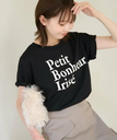 【SALE／34%OFF】ROPE' PICNIC RENUロゴTシャツ/接触冷感 ロペピクニック トップス カットソー・Tシャツ ブラック ホワイト