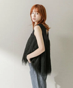 【SALE／40%OFF】URBAN RESEARCH ROSSO ELENDEEK FRINGE TENT BLOUSE アーバンリサーチロッソ トップス シャツ・ブラウス ブラック ホワイト【送料無料】