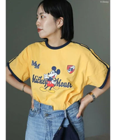 【SALE／15%OFF】Disney collection by AMERICAN HOLIC ラインTシャツ Yellow/Disney アメリカン ホリック トップス カットソー・Tシャツ イエロー【送料無料】