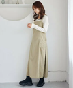 【SALE／30%OFF】mysty woman サイドポケットワークワンピース ミスティウーマン ワンピース・ドレス ワンピース ベージュ ブラック ブラウン【送料無料】