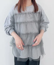 【SALE／50%OFF】Heather 【WEB限定】チュールフリル裏毛プルオーバー ヘザー トップス スウェット・トレーナー