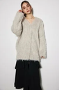 【SALE／30%OFF】rienda 2WAYロングシャギールーズニットカーデ リエンダ トップス カーディガン ホワイト ピンク【送料無料】