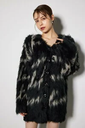 【SALE／30%OFF】rienda 【岡崎紗絵さん着用アイテム】2WAYロングシャギールーズジャガードニットカーデ リエンダ トップス カーディガン ベージュ ブラック【送料無料】