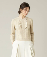 【SALE／50%OFF】LOULOU WILLOUGHBY 【LOULOU WILLOUGHBY】フロントフリルラメプルオーバー アルアバイル トップス ニット ベージュ ブルー グレー【送料無料】