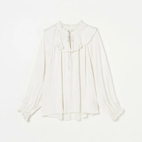 HELIOPOLE SATIN RUFFLES BLOUSE エリオポール トップス シャツ・ブラウス ホワイト ピンク【送料無料】