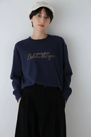 【SALE／36%OFF】human woman ◆ミニ裏毛Preppyロゴトレーナー ヒューマン ウーマン トップス カットソー・Tシャツ ネイビー グレー【送料無料】