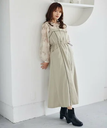 【SALE／30%OFF】mysty woman パイピングコードキャミワンピース ミスティウーマン ワンピース・ドレス ワンピース ベージュ グリーン ブラック【送料無料】