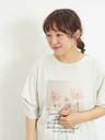 【SALE／60%OFF】Samansa Mos2 転写プリント袖タックTシャツ サマンサモスモス トップス カットソー・Tシャツ グレー ホワイト ブラウン