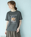 any FAM L 【MAISON KAYSERコラボ】フォトプリント半袖Tシャツ エニィファム トップス カットソー・Tシャツ