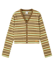 X-girl STRIPED CARDIGAN エックスガール トップス カーディガン ブラウン グリーン レッド【送料無料】