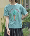 【SALE／16%OFF】axes femme チョコミントプリントTシャツ アクシーズファム トップス カットソー・Tシャツ グリーン ホワイト