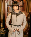 axes femme POETIQUE レースアップ肩あきカットプルオーバー アクシーズファム トップス カットソー・Tシャツ グレー パープル ブラック【送料無料】