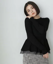 【SALE／30%OFF】NATURAL BEAUTY BASIC シアーレイヤードペプラムフォルムニット 24AW ナチュラルビューティベーシック トップス ニット ブラック ホワイト グレー【送料無料】