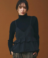 【SALE／30%OFF】Bshop LE GLAZIK ｜ フリルキャミソール SOLID WOMEN ビショップ トップス シャツ・ブラウス ブラック【送料無料】