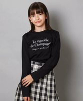 【SALE／19%OFF】a.v.v [160]ロゴプリントロンT アー・ヴェ・ヴェ トップス カットソー・Tシャツ ブラック ホワイト