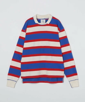 SHIPS MEN Drake's: MOCK STRIPE RUGBY SHIRT シップス トップス カットソー・Tシャツ ネイビー【送料無料】