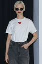 ROSE BUD ROSE HEART Tシャツ ローズバッド トップス カットソー・Tシャツ ホワイト ブラック【送料無料】