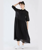 【SALE／40%OFF】To b. by agnes b. WW54 ROBE シアサッカーワンピース アニエスベー ワンピース・ドレス シャツワンピース ブラック【送料無料】