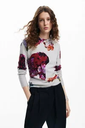 【SALE／40%OFF】Desigual MAXFLOWER SCRIBBLELACROIX ヘビーゲージプルオーバー デシグアル トップス ニット グレー【送料無料】