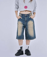 JOINT WORKS DOUBLE KNEE DENIM HALF PANTS ジョイントワークス パンツ ジーンズ・デニムパンツ ブルー【送料無料】