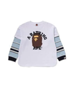 A BATHING APE COLLEGE LAYERED SLEEVES RELAXED FIT LS TEE ア ベイシング エイプ トップス カットソー・Tシャツ ホワイト【送料無料】