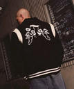 HUF SONG VARSITY JACKET / HUF ハフ スタジャン ハフ ジャケット・アウター スタジャン・スカジャン ブラック【送料無料】