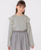 SHIPS KIDS SHIPS KIDS:140~150cm / オーガニック コットン フリル プルオーバー シップス トップス カットソー・Tシャツ ネイビー ピンク【送料無料】