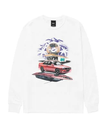 HUF DRIVE THRU LS TEE / HUF ハフ 長袖Tシャツ ロンT ハフ トップス カットソー・Tシャツ ホワイト ブラック【送料無料】