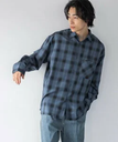 【SALE／19%OFF】LOWRYS FARM 【MEN】オンブレチェックシャツL/S ローリーズファーム トップス シャツ・ブラウス ブルー レッド【送料無料】