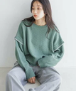 【SALE／19%OFF】LOWRYS FARM 2WAYステッチプルオーバーLS ローリーズファーム トップス ニット ホワイト ブラック レッド ブルー【送料無料】