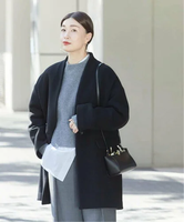 JOURNAL STANDARD L'ESSAGE SUPER140S/GIOLICAコクーンコート ジャーナルスタンダード レサージュ ジャケット・アウター その他のジャケット・アウター ブラック グレー【送料無料】