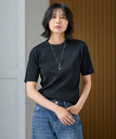 any FAM L 【UVケア】マルチファンクションベーシックTシャツ エニィファム トップス カットソー・Tシャツ ブラック ホワイト