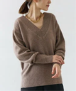 VERMEIL par iena Pure merino wool Vネックプルオーバー ヴェルメイユ パー イエナ トップス ニット ベージュ グレー【送料無料】