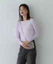 N. Natural Beauty Basic スラブシアーロンT エヌ ナチュラルビューティーベーシック* トップス カットソー・Tシャツ パープル ホワイト ブラウン【送料無料】