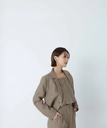 【SALE／30%OFF】NATURAL BEAUTY BASIC ＜ツイーディーセットアップ＞ショートジャケット 24AW ナチュラルビューティベーシック ジャケット・アウター ブルゾン・ジャンパー グレー ベージュ【送料無料】