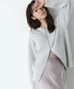 NATURAL BEAUTY BASIC グリッターラメジップカーディガン 24AW ナチュラルビューティベーシック トップス カーディガン グレー ホワイト【送料無料】